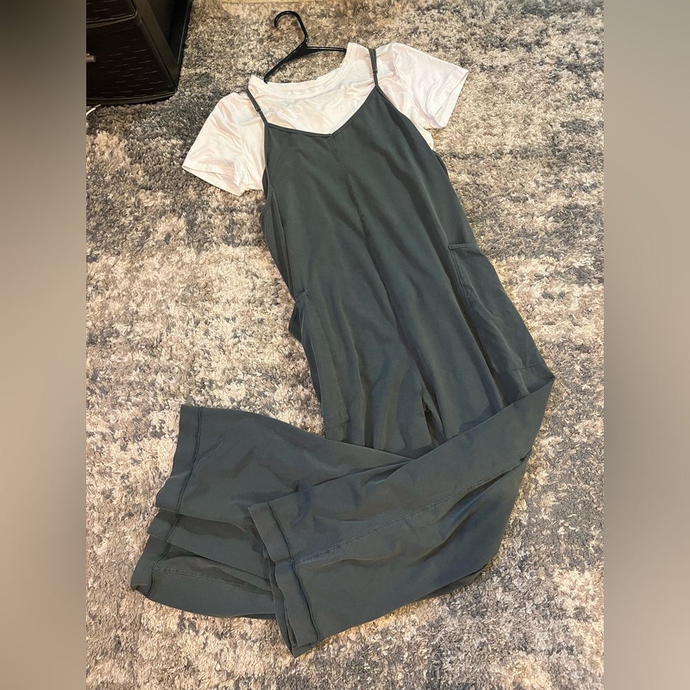 Easel Gray and Green Jumpsuit with Relaxed Fit